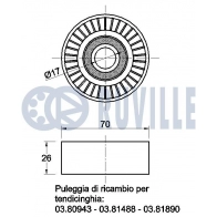 Паразитный / ведущий ролик, поликлиновой ремень RUVILLE C3J 7FR 1440085609 541642 - Изображение 2