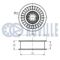 Паразитный / ведущий ролик, поликлиновой ремень RUVILLE MME ZF1V 1440085783 541816 - Изображение 2