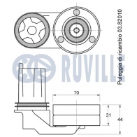 Натяжная планка, поликлиновой ремень RUVILLE 1440085813 0UUHW V 541846 - Изображение 2