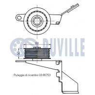 Натяжная планка, поликлиновой ремень RUVILLE 1440085834 541867 NB S3R3 - Изображение 2