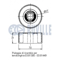 Паразитный / ведущий ролик, поликлиновой ремень RUVILLE FV LHT 1440085975 542006 - Изображение 2