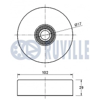 Паразитный / ведущий ролик, поликлиновой ремень RUVILLE O6N4 RIC 1440086299 542330 - Изображение 2