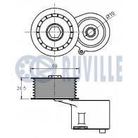 Натяжная планка, поликлиновой ремень RUVILLE 542420 CIN 6T 1440086389 - Изображение 2