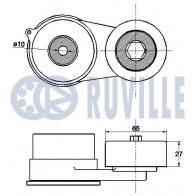 Натяжная планка, поликлиновой ремень RUVILLE 542449 B6 72JCD 1440086418 - Изображение 2