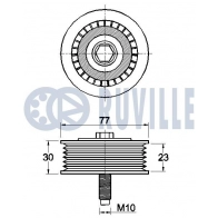 Паразитный / ведущий ролик, поликлиновой ремень RUVILLE RV L5D 1440086444 542475 - Изображение 2