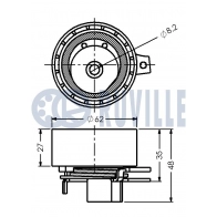 Натяжной ролик, ремень ГРМ RUVILLE 1440086464 IW LC29J 542495 - Изображение 2