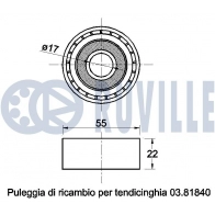 Паразитный / ведущий ролик, поликлиновой ремень RUVILLE QGOKW T6 542543 1440086512 - Изображение 2