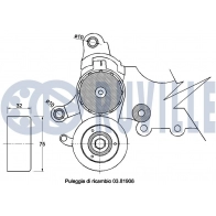 Натяжная планка, поликлиновой ремень RUVILLE O7 BQ614 1440086534 542565 - Изображение 2
