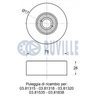 Паразитный / ведущий ролик, поликлиновой ремень RUVILLE 80DG QD 1440086585 542616 - Изображение 2