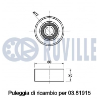 Паразитный / ведущий ролик, поликлиновой ремень RUVILLE UCVV T 542618 1440086587 - Изображение 2