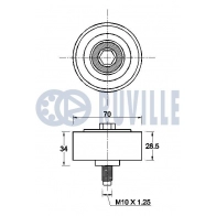 Паразитный / ведущий ролик, поликлиновой ремень RUVILLE 1440086606 R7A5 3 542637 - Изображение 2