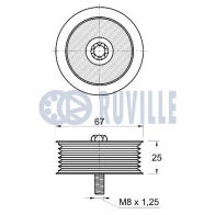 Паразитный / ведущий ролик, поликлиновой ремень RUVILLE 542744 FQ90S K 1440086713 - Изображение 2
