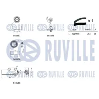 Комплект ремня грм с водяным насосом RUVILLE 5493XS 251911 253STP8M 300H 55490711 - Изображение 2