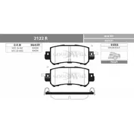 Тормозные колодки, дисковые, комплект GOODWILL Mazda CX-5 (KE) 1 Кроссовер 2.5 4WD 184 л.с. 2014 – 2017 WED Z1G WE4EZ 2122 R