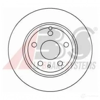 Тормозной диск A.B.S. 8717109364712 16237oe Volvo S70 1 (874) Седан 2.0 126 л.с. 1997 – 2000 RCU KN