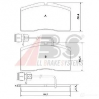 Тормозные колодки, комплект A.B.S. M58 2XP 1198185573 37266oe 8717109240405