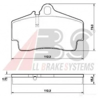 Тормозные колодки, комплект A.B.S. Porsche Cayman (987) 2 2005 – 2012 37102oe 8717109055573 1Y T64