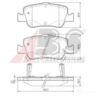 Тормозные колодки, комплект A.B.S. 91 OPA9 8717109576863 37616oe Toyota Auris (E180) 2 Универсал 1.3 (NRE180) 99 л.с. 2013 – 2024