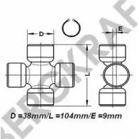 Карданный шарнир с крестовиной BERGKRAFT 8I292T T26J MXC BK8500358 3817886