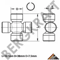 Карданный шарнир с крестовиной BERGKRAFT UHBTR KKD0G Q BK8560090 3818388
