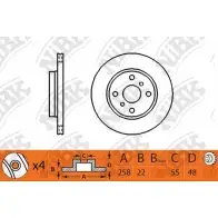 Тормозной диск NIBK Toyota Corolla 0HL2 9 4582431700491 RN1245