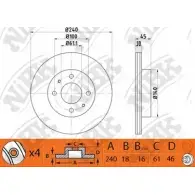 Тормозной диск NIBK Nissan Presea RN1378 1 ZUFXC 4582431704710