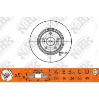 Тормозной диск NIBK 4582431710711 RN1471 23N6AU Q Toyota Auris (E150) 1 Хэтчбек 2.2 D (ADE157. ADE151) 177 л.с. 2006 – 2012