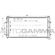 Радиатор охлаждения двигателя AUTOGAMMA Volkswagen Transporter (T4) 4 Автобус 2.5 110 л.с. 1990 – 2003 O5WEH9 H0YJ 3L9 103376