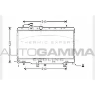 Радиатор охлаждения двигателя AUTOGAMMA 8SRCY7 H MA2U 3851601 104475