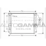 Радиатор охлаждения двигателя AUTOGAMMA TJ5CCT7 HHF YFV Volkswagen Passat (B5) 3 Седан 4.0 W8 4motion 275 л.с. 2001 – 2004 104747