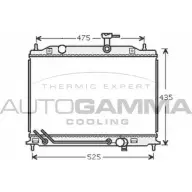 Радиатор охлаждения двигателя AUTOGAMMA CX2TG RWPR D 104848 Kia Rio 2 (JB) 2005 – 2011
