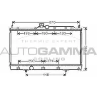 Радиатор охлаждения двигателя AUTOGAMMA GZGVP 7BM 6ZWB 105316 Mitsubishi Lancer 9 (CSW, CTW) Универсал 1.6 98 л.с. 2003 – 2008