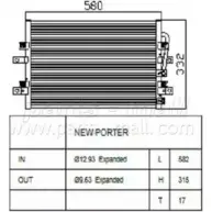 Радиатор кондиционера PARTS-MALL Hyundai Porter (AU, H100) 1 Фургон 2.6 TD 86 л.с. 1994 – 2004 PXNCA-050 2E11CM2 DHL EG6Y