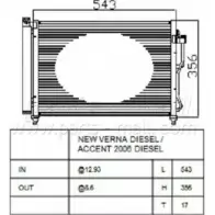 Радиатор кондиционера PARTS-MALL ED NXLL V0MH19F 3880124 PXNCA-085