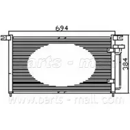 Радиатор кондиционера PARTS-MALL PXNCD-005 3880190 Q RDWN SWND2MD