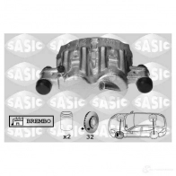 Тормозной суппорт SASIC Peugeot Boxer 3 (250) Автобус 3.0 HDi 145 146 л.с. 2010 – 2025 UDF RZ9 6500074 3660872454447