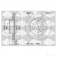 Тормозной диск SASIC 6106253 WJ8 G8 1222358365 3660872447227