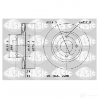 Тормозной диск SASIC 6106250 Nissan Tiida (C11) 1 Хэтчбек 1.8 126 л.с. 2007 – 2011 3660872447197 J6L R017