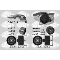 Комплект ремня ГРМ с помпой SASIC 3900041 Fiat 7HZ9 ON