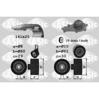 Комплект ремня ГРМ с помпой SASIC 57EL A 3900043 Volvo V60 1 (155) Универсал 1.6 DRIVe 114 л.с. 2011 – 2015