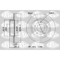 Тормозной диск SASIC 6104055 Nissan Qashqai (J11) 2 Кроссовер 1.3 DIG T 160 л.с. 2018 – 2024 B1 ADX