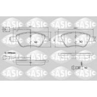 Тормозные колодки дисковые, комплект SASIC 6210081 M7 YM0 Peugeot Bipper 1 (AA) Фургон 1.3 HDi 75 75 л.с. 2010 – 2025