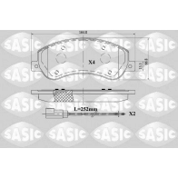 Тормозные колодки дисковые, комплект SASIC 6216179 JYF 6J22 Ford Transit 7 (FD) Автобус 2.2 TDCi 100 л.с. 2011 – 2014