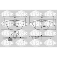 Тормозные колодки дисковые, комплект SASIC 6216185 1439899087 4J 1WT