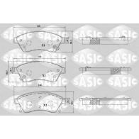 Тормозные колодки дисковые, комплект SASIC 6216215 4IJYF 7 Opel Astra (J) 4 Седан 1.4 LPG (69) 140 л.с. 2014 – наст. время