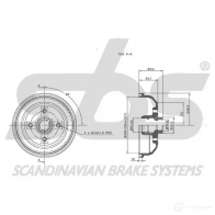 Тормозной барабан SBS 1825253611 2394768 5700755010006 R BXSLOW - Изображение 3