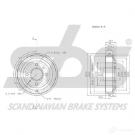 Тормозной барабан SBS V1TI U7 5700755201466 1825252315 2394654 - Изображение 3