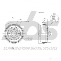 Тормозной барабан SBS N6 VBWE 5700755186930 1825254301 2394839 - Изображение 2