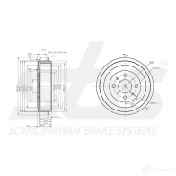 Тормозной барабан SBS 5700755155714 1825252323 Z X6SY 1224129104 - Изображение 2