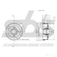 Тормозной барабан SBS 2394805 QALI FT 5700755010044 1825253906 - Изображение 3